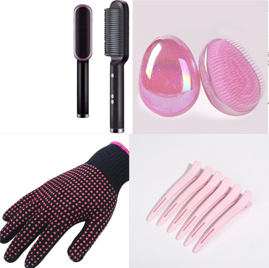 GLIDEX™ Hair Straightening Comb, Plug Type, Adjustable Temperature